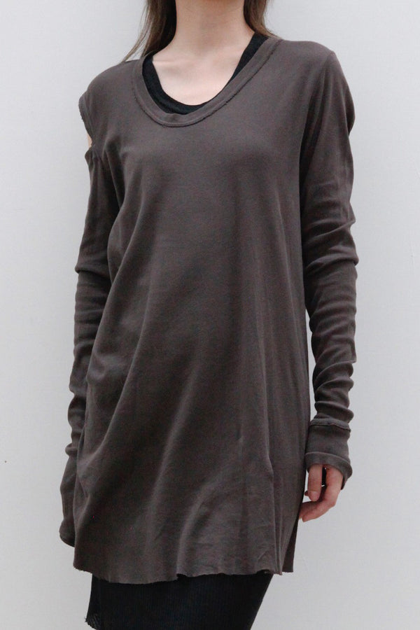 marc le bihan off shoulder skirt 2852 E23 MOKA